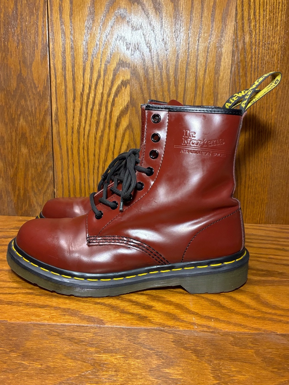 Dr. Martens 1460 Cherry Red Smooth Leather 8-Eye Combat Boots Women’s 8